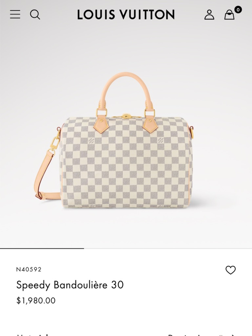 Louis Vuitton Damier Azur Speedy Bandoulière 30 - Cream and Light Gray